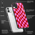 red pink trippy check pattern glass case for realme 8 pro image-4