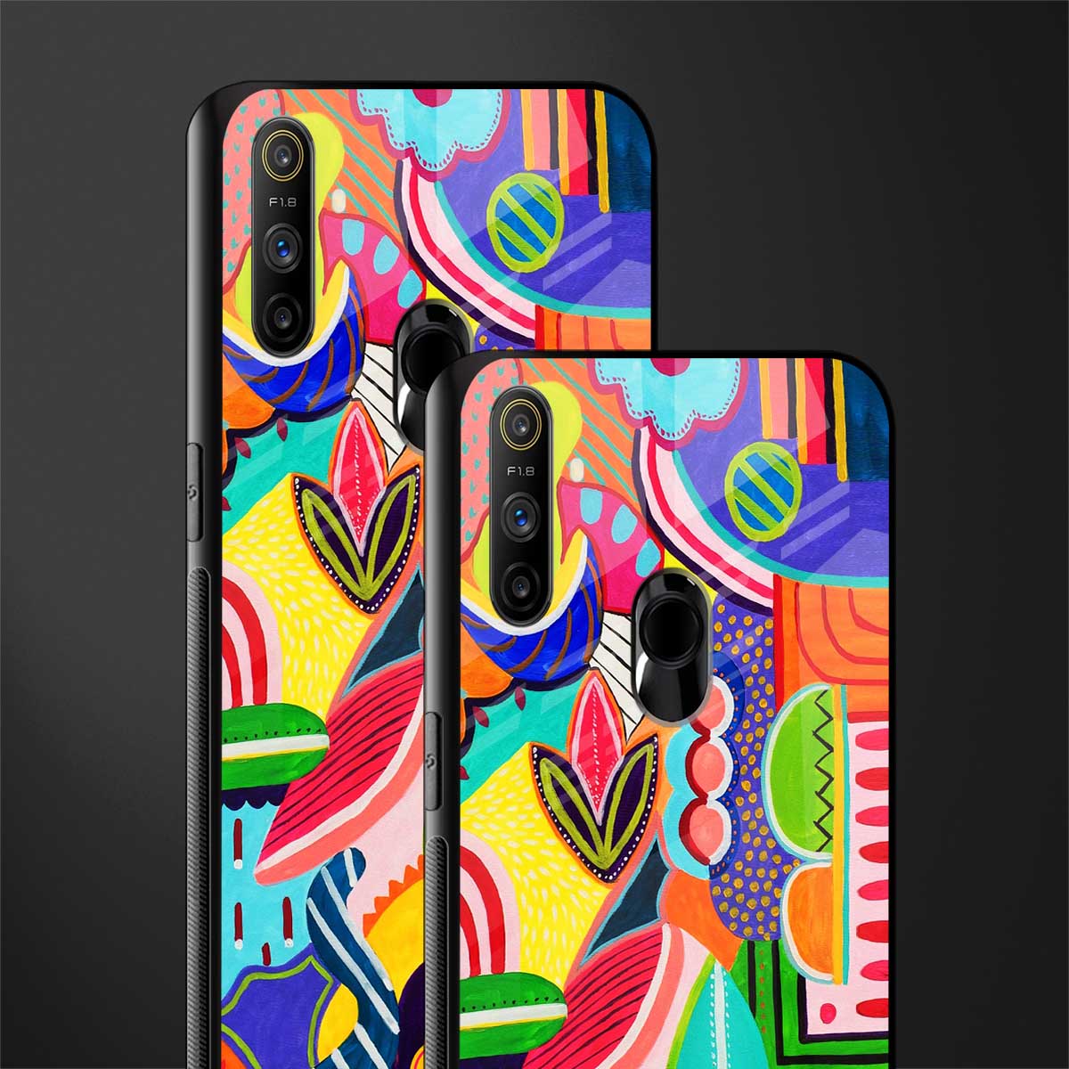 retro abstract glass case for realme narzo 20a image-2
