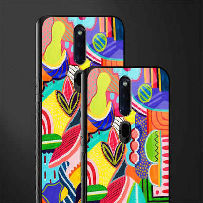 retro abstract glass case for oppo f11 pro image-2