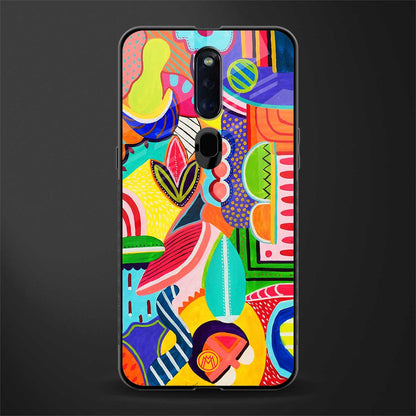 retro abstract glass case for oppo f11 pro image