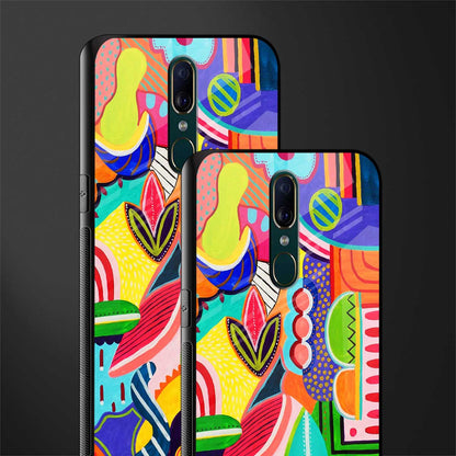 retro abstract glass case for oppo f11 image-2