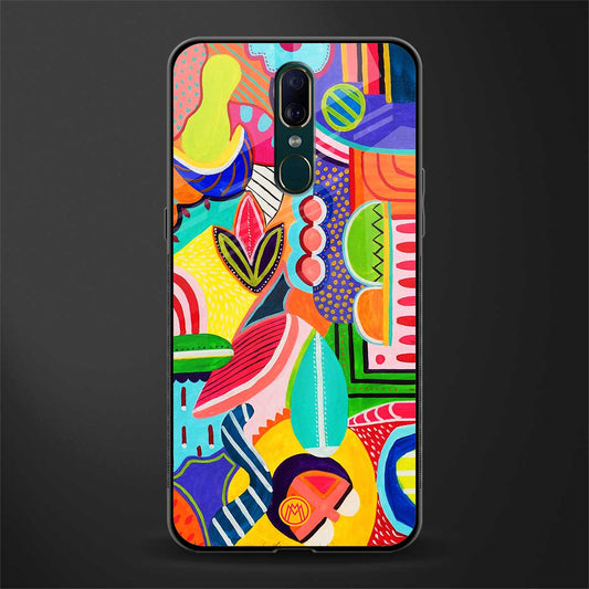 retro abstract glass case for oppo a9 image