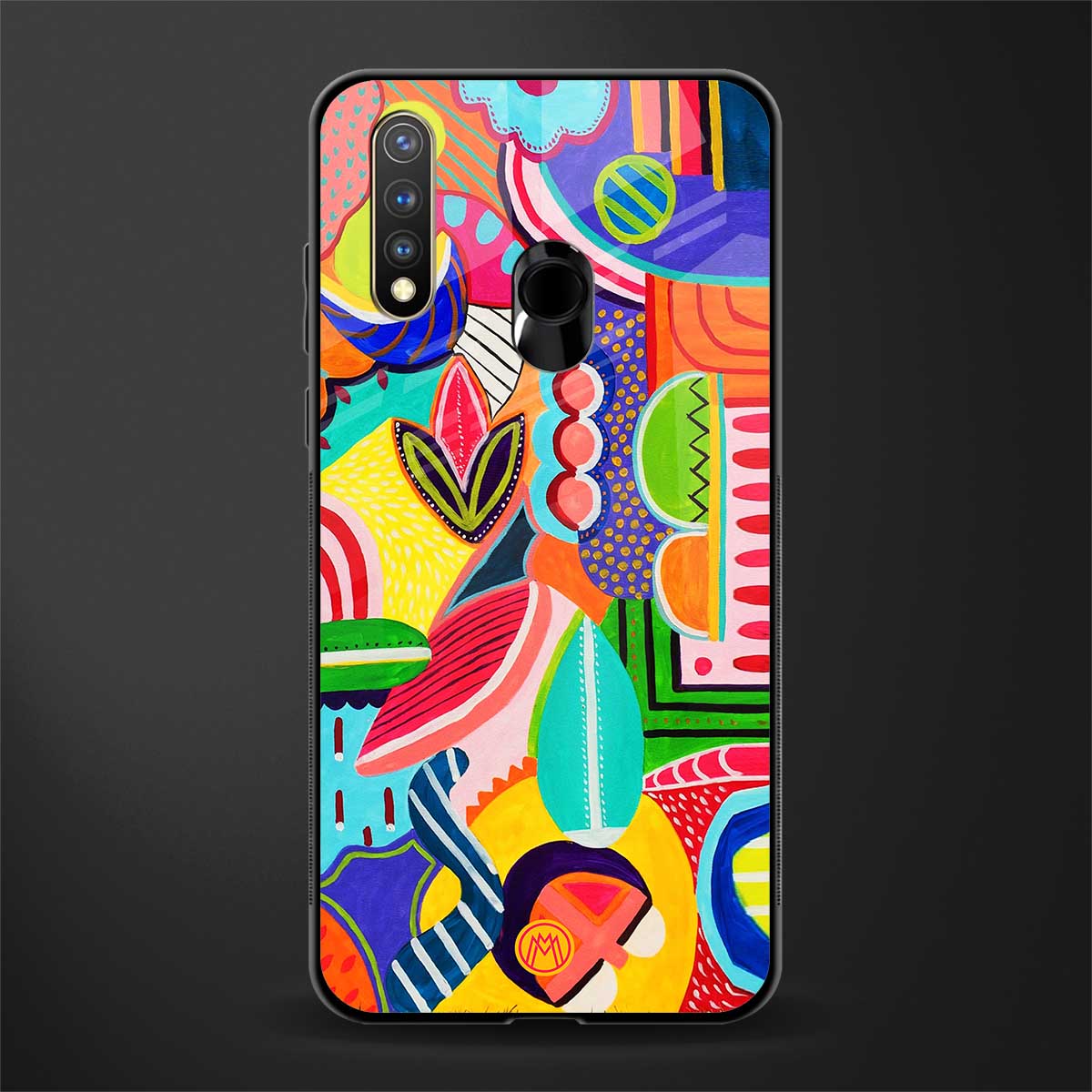 retro abstract glass case for vivo u20 image