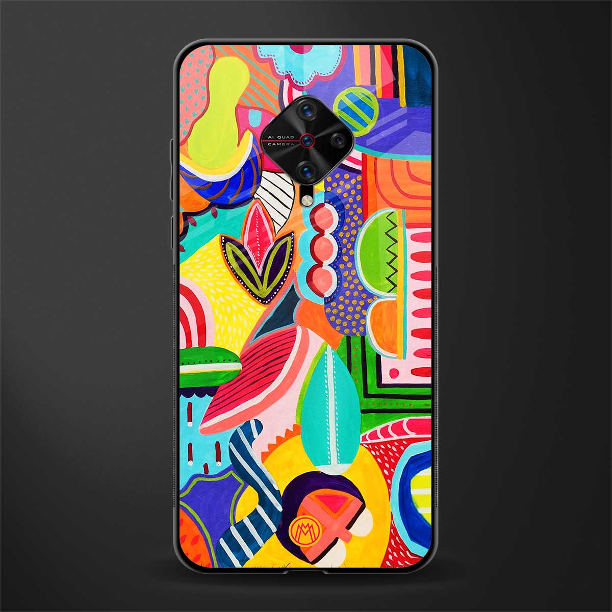 retro abstract glass case for vivo s1 pro image
