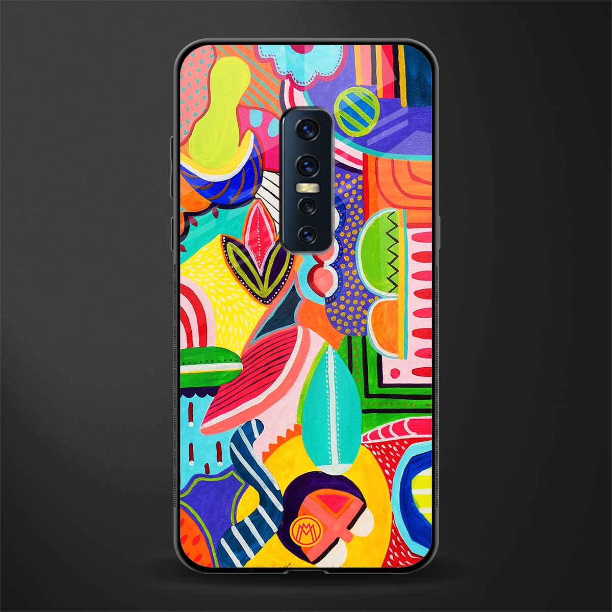 retro abstract glass case for vivo v17 pro image