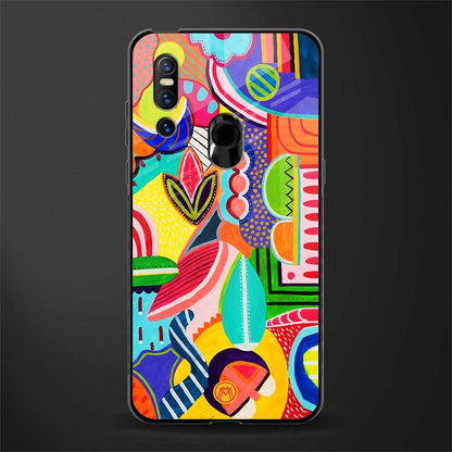 retro abstract glass case for vivo v15 image