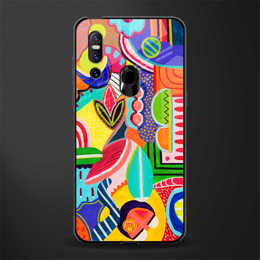 retro abstract glass case for vivo v15 image