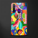 retro abstract glass case for realme 5i image