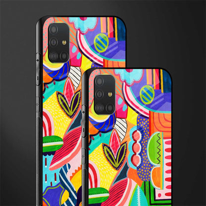 retro abstract glass case for samsung galaxy a51 image-2