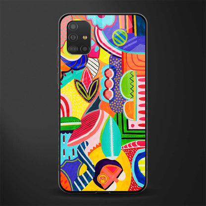 retro abstract glass case for samsung galaxy a51 image