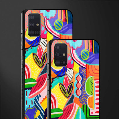 retro abstract glass case for samsung galaxy a71 image-2