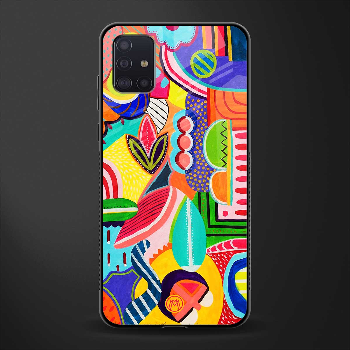 retro abstract glass case for samsung galaxy a71 image