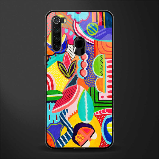 retro abstract glass case for redmi note 8 image