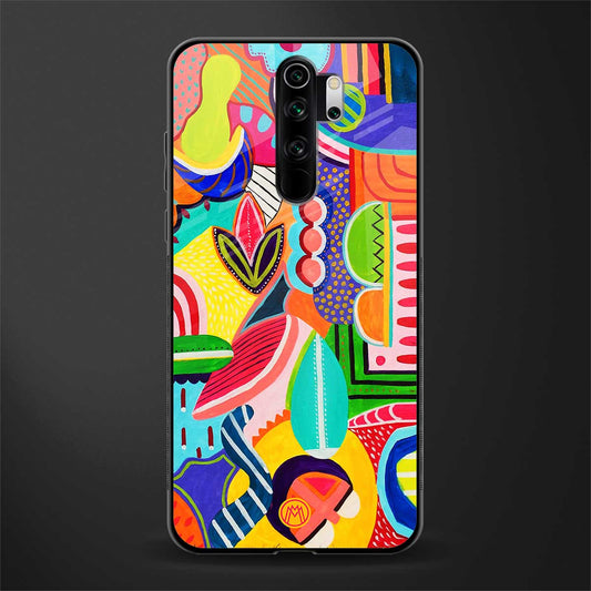 retro abstract glass case for redmi note 8 pro image