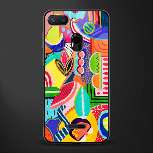 retro abstract glass case for redmi 6 image