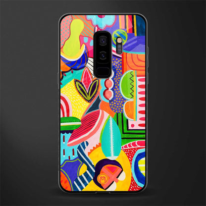 retro abstract glass case for samsung galaxy s9 plus image