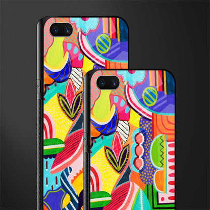 retro abstract glass case for oppo a3s image-2