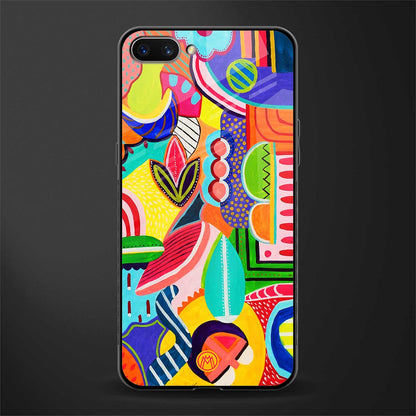 retro abstract glass case for oppo a3s image