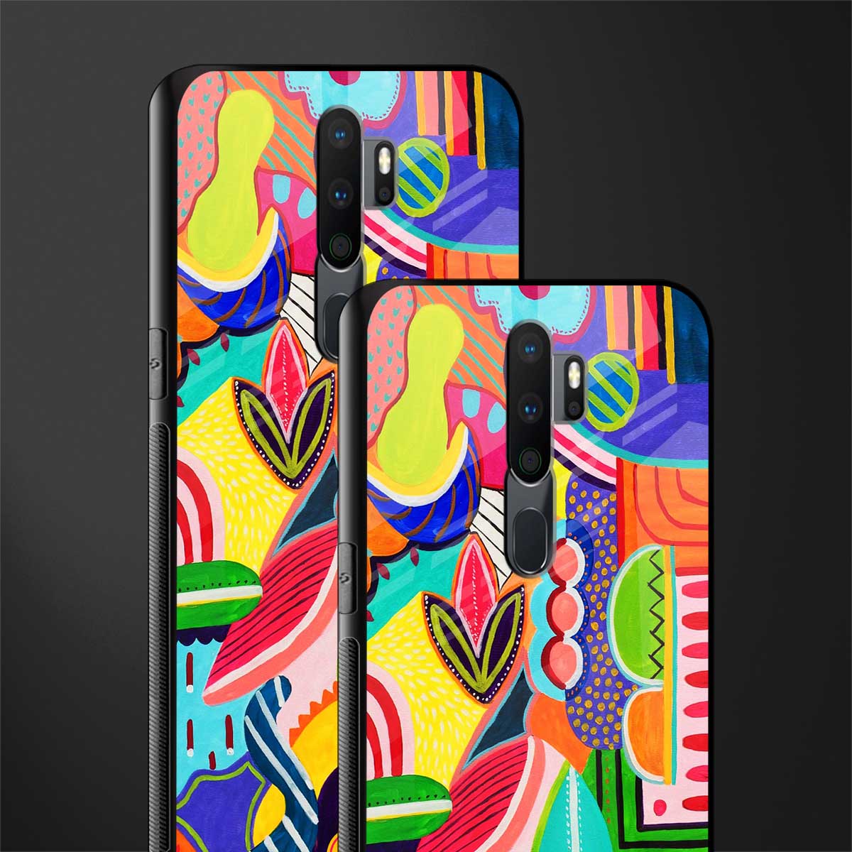 retro abstract glass case for oppo a5 2020 image-2