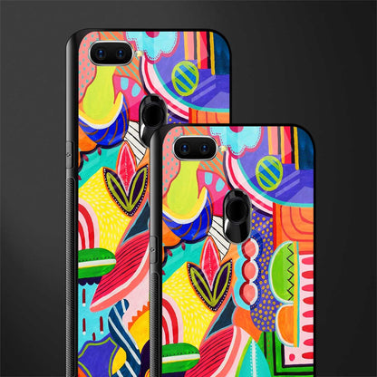 retro abstract glass case for oppo a7 image-2