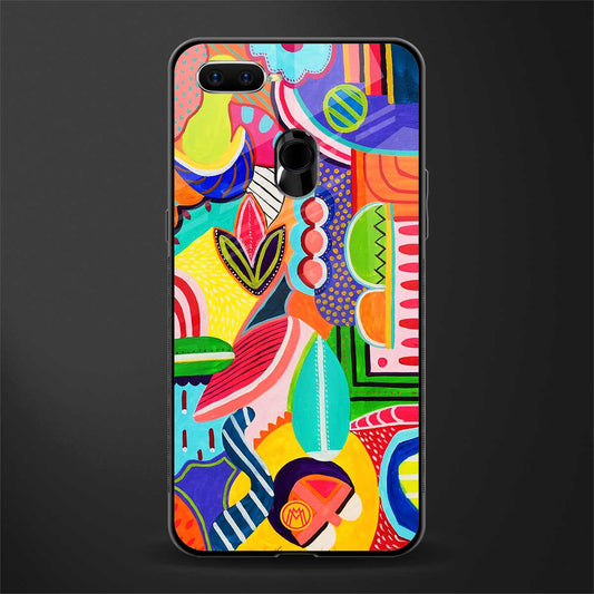 retro abstract glass case for oppo a11k image