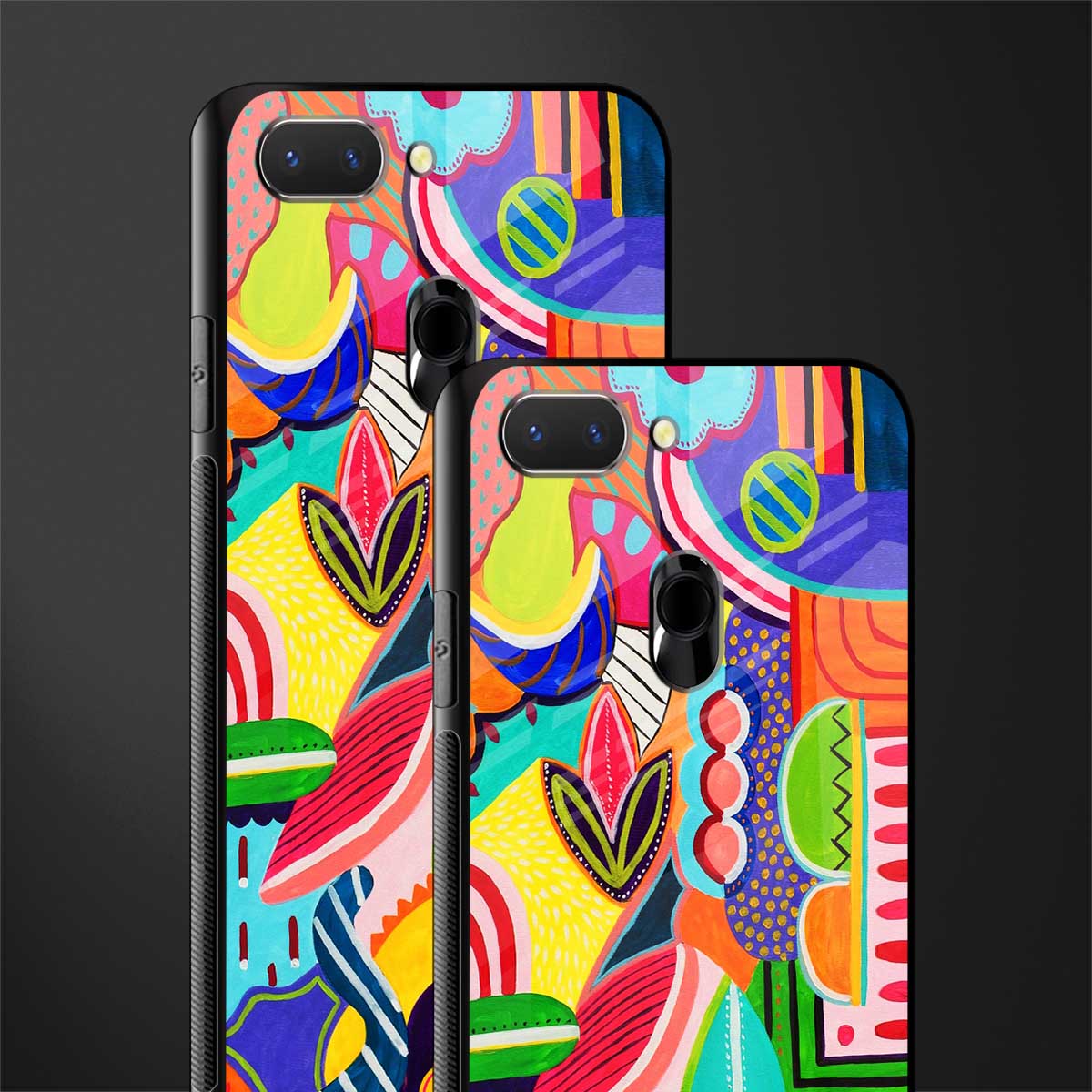 retro abstract glass case for oppo a5 image-2