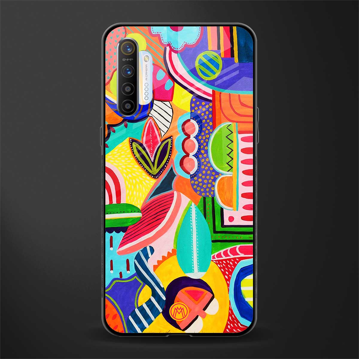 retro abstract glass case for realme x2 image