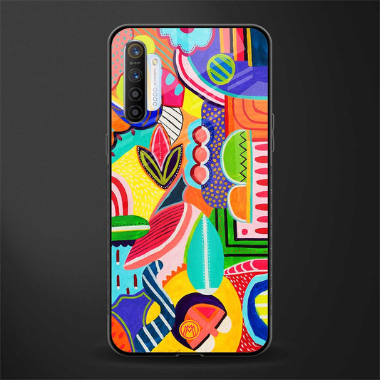 retro abstract glass case for realme xt image