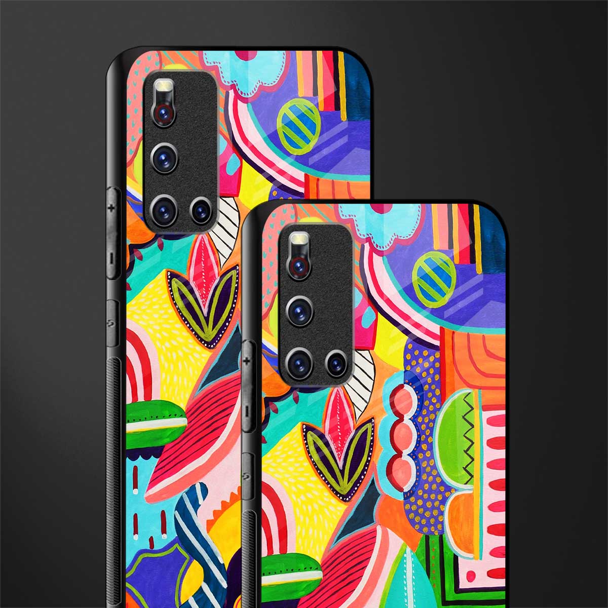 retro abstract glass case for vivo v19 image-2