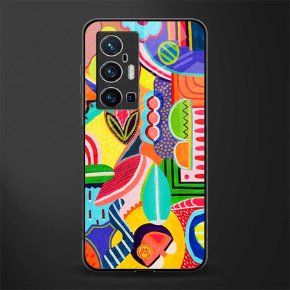 retro abstract glass case for vivo x70 pro plus image