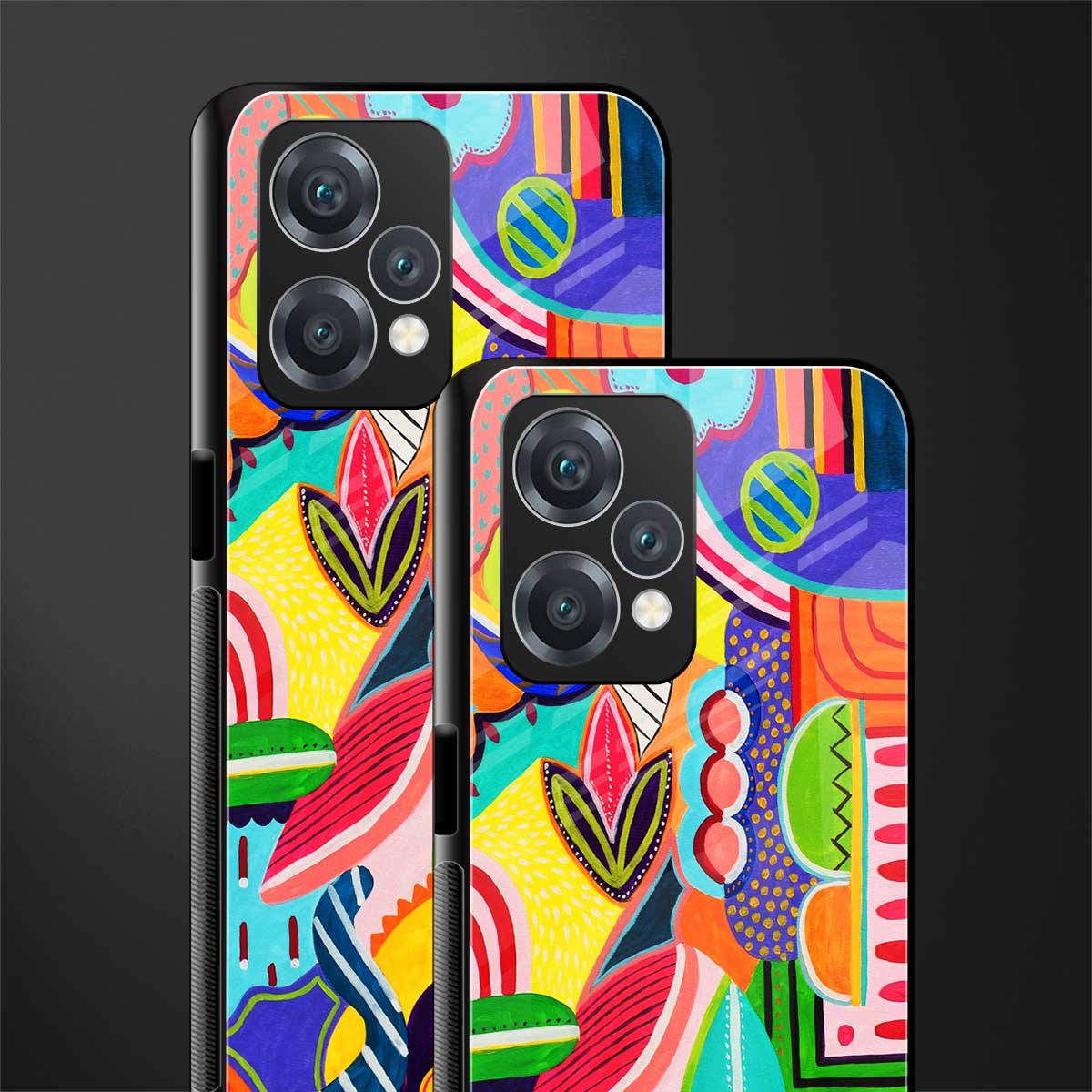 retro abstract back phone cover | glass case for realme 9 pro 5g