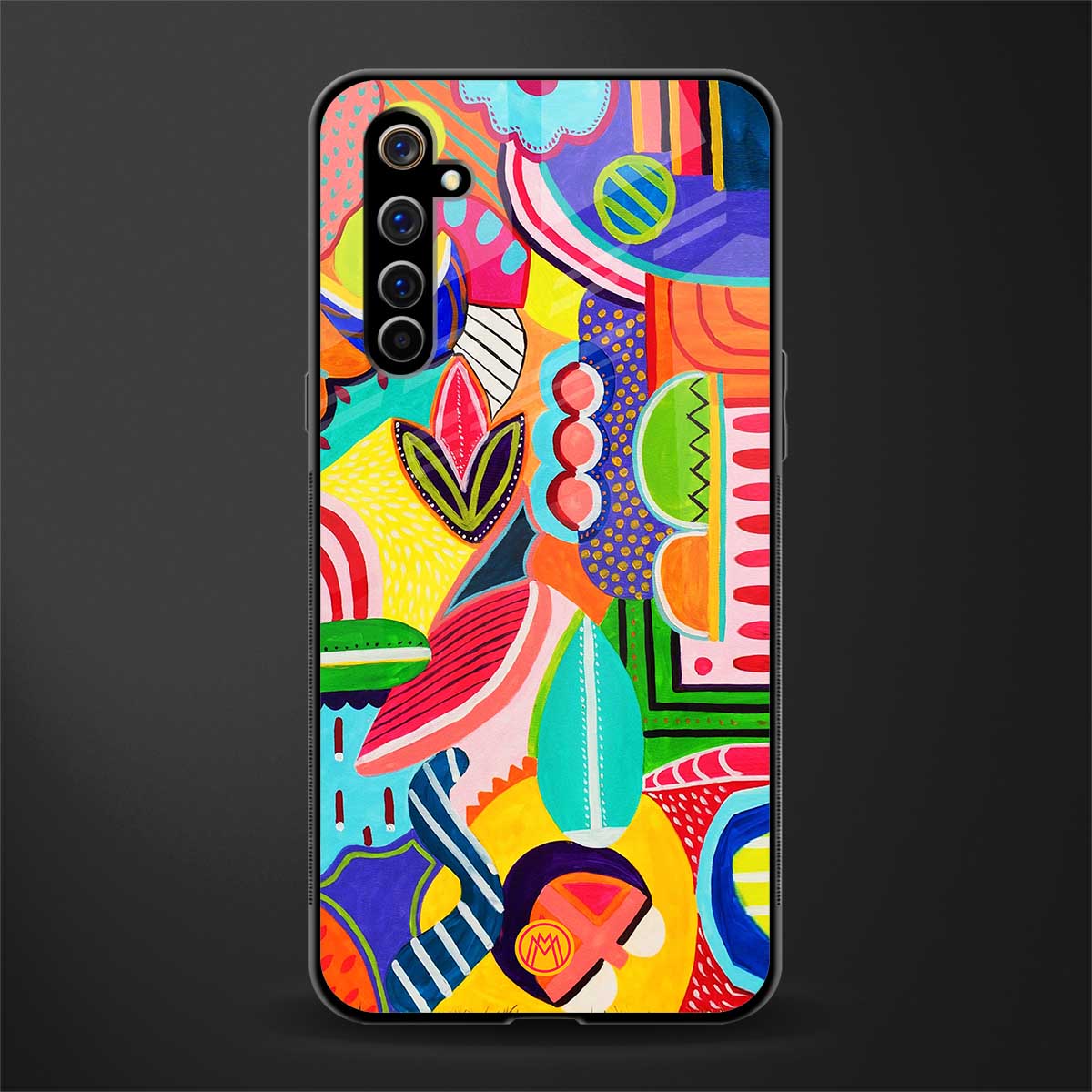 retro abstract glass case for realme x50 pro image