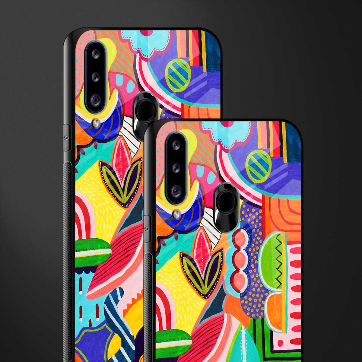 retro abstract glass case for samsung galaxy a20s image-2