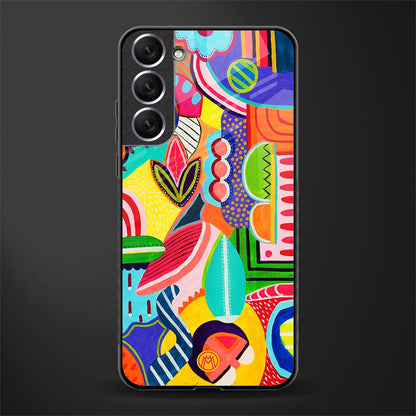 retro abstract glass case for samsung galaxy s21 plus image