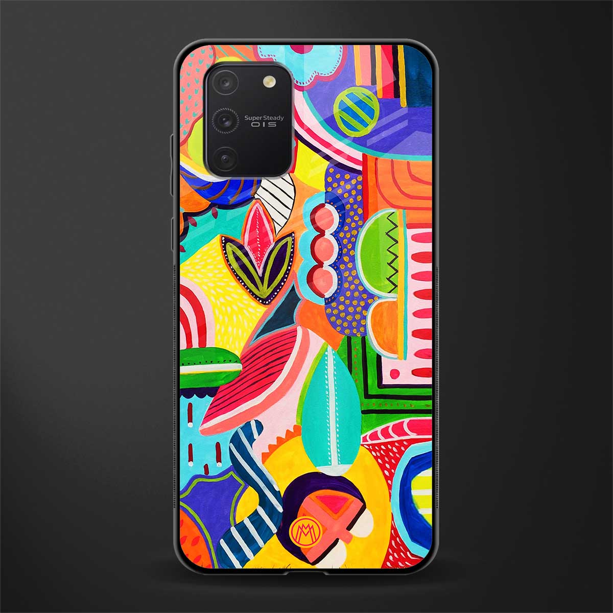 retro abstract glass case for samsung galaxy a91 image