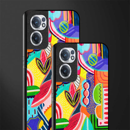 retro abstract glass case for oneplus nord ce 2 5g image-2