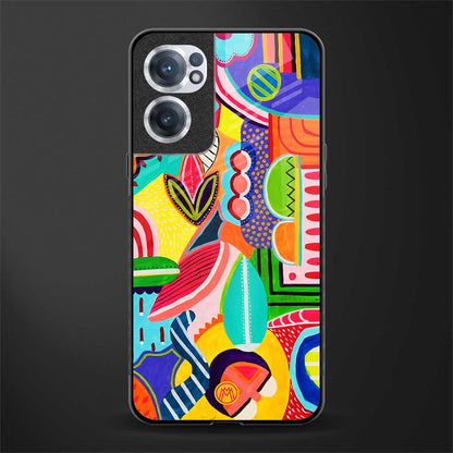 retro abstract glass case for oneplus nord ce 2 5g image