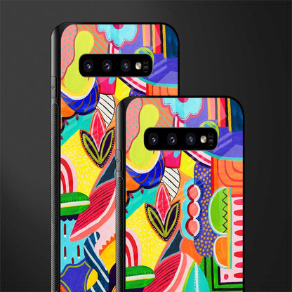 retro abstract glass case for samsung galaxy s10 image-2