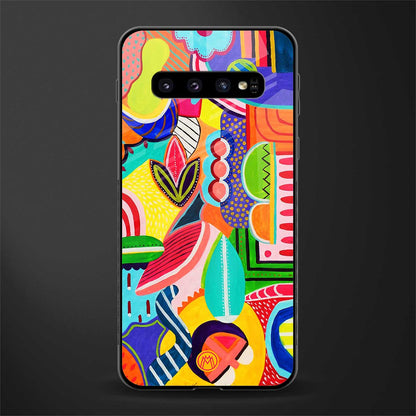 retro abstract glass case for samsung galaxy s10 plus image