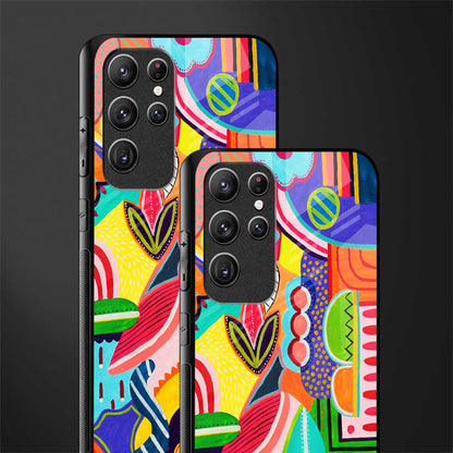 retro abstract glass case for samsung galaxy s21 ultra image-2