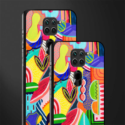 retro abstract glass case for redmi note 9 image-2