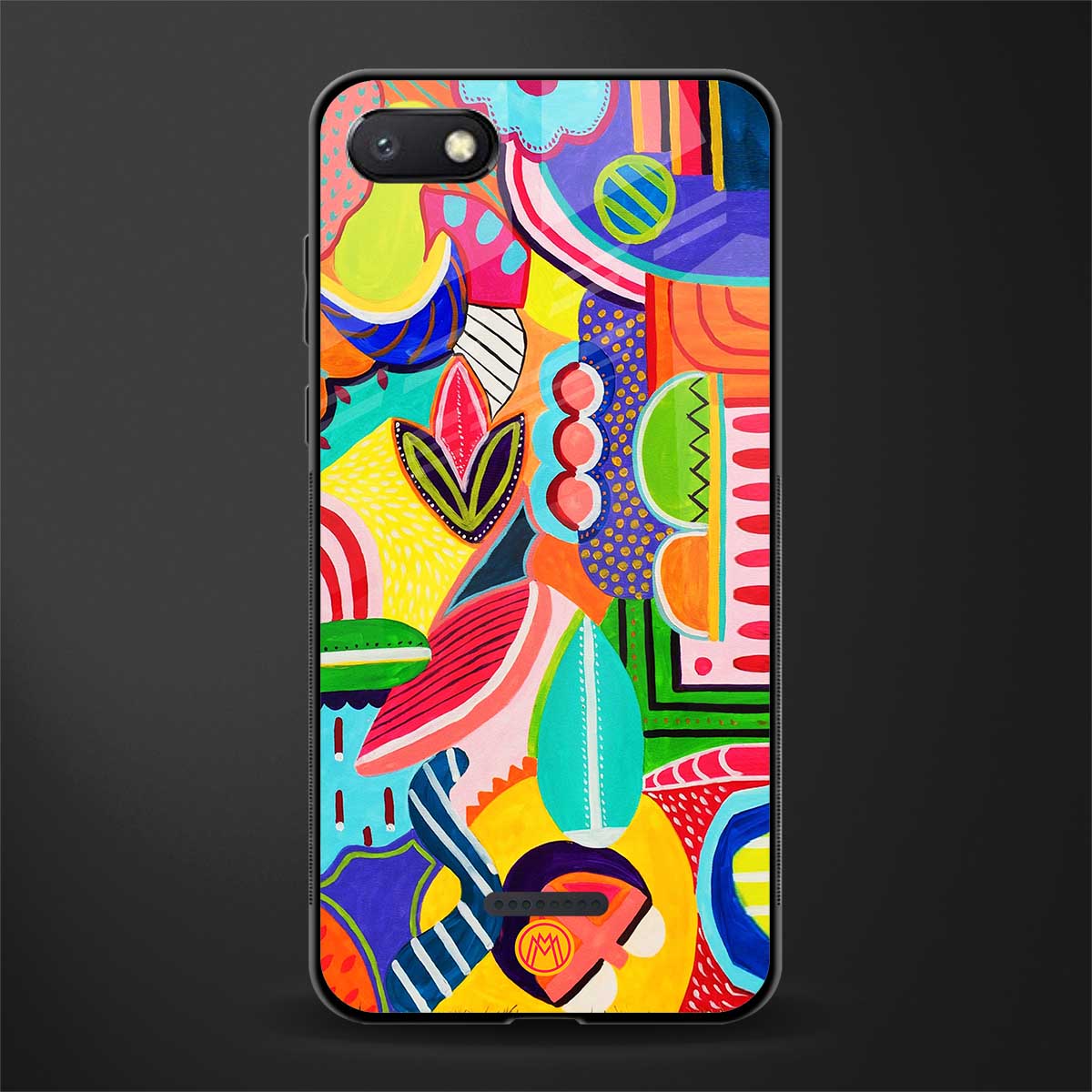 retro abstract glass case for redmi 6a image