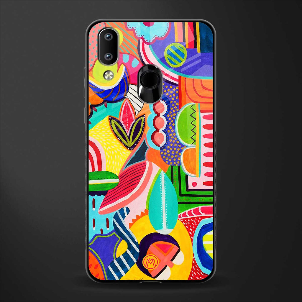 retro abstract glass case for vivo y93 image