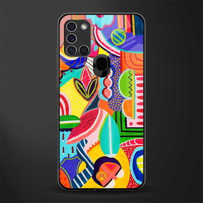 retro abstract glass case for samsung galaxy a21s image