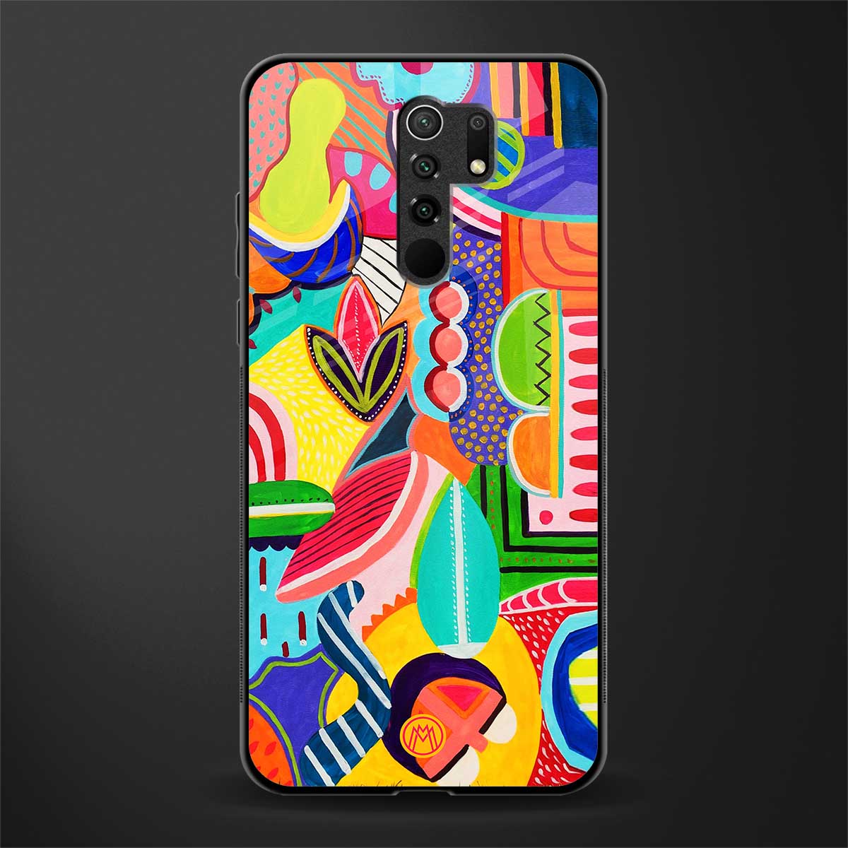 retro abstract glass case for redmi 9 prime image