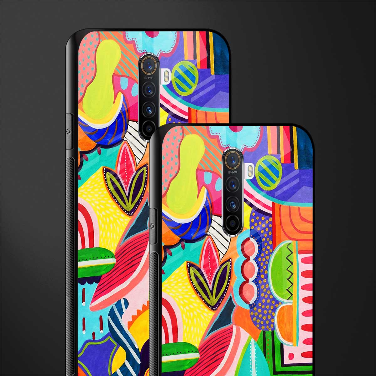 retro abstract glass case for realme x2 pro image-2