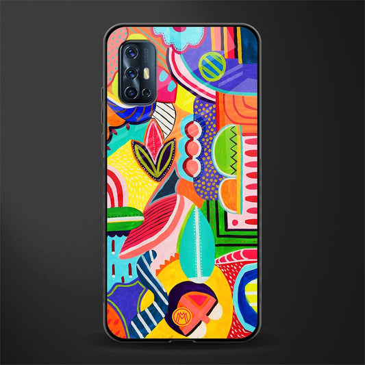 retro abstract glass case for vivo v17 image