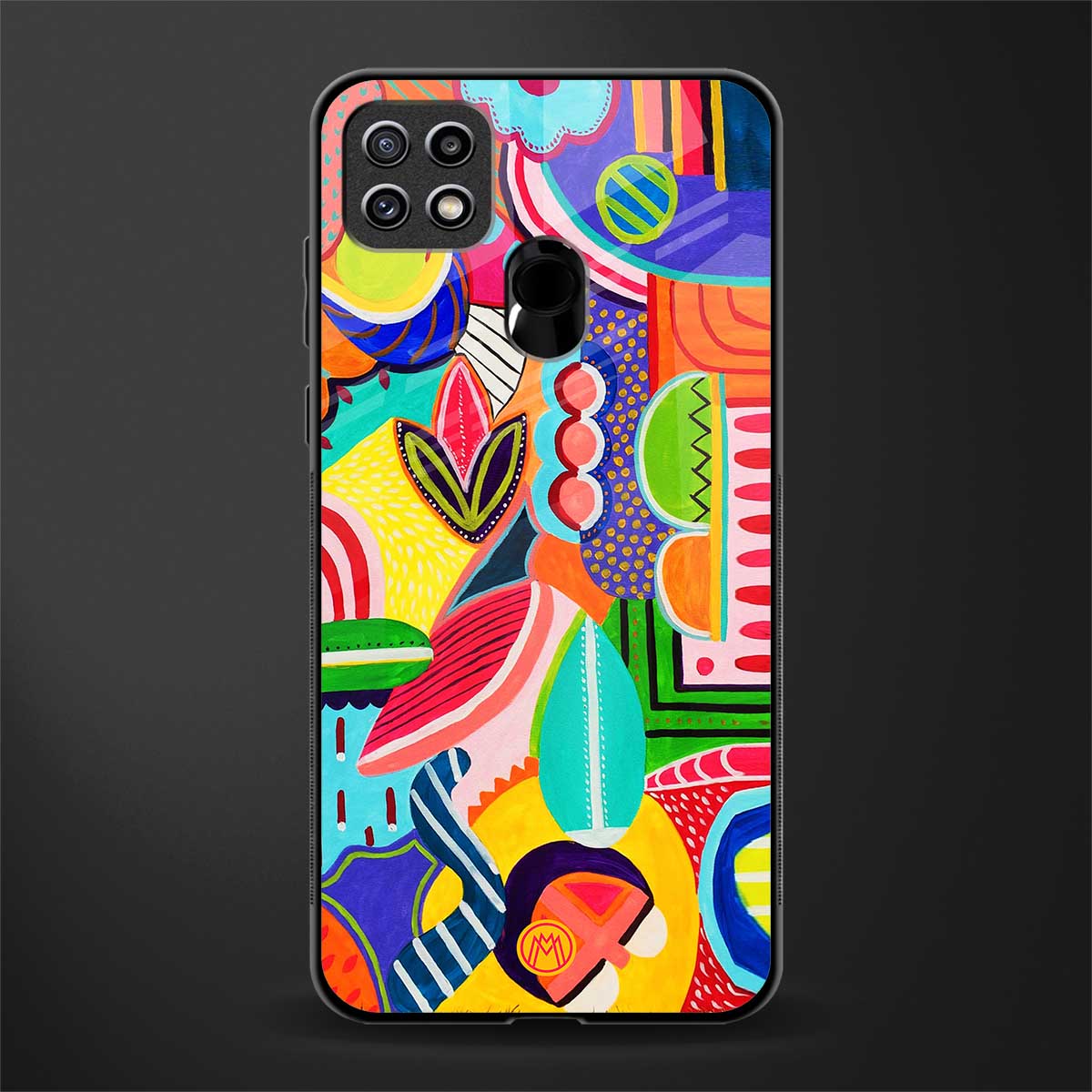 retro abstract glass case for oppo a15s image