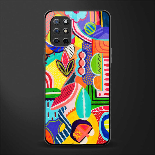 retro abstract glass case for oneplus 8t image