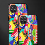 retro abstract glass case for samsung galaxy f12 image-2